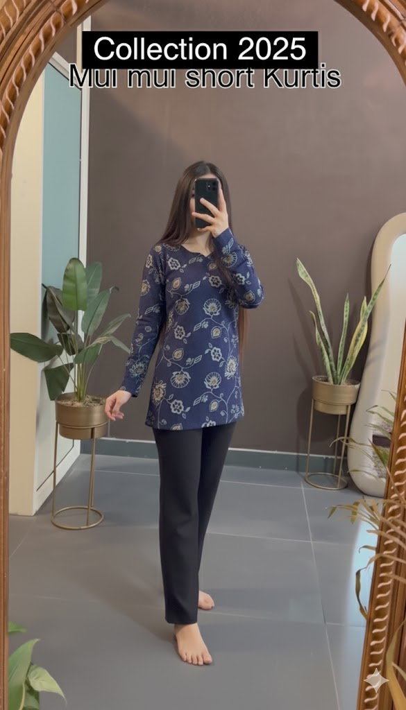 Mul mul short Blue Kurtis summer friendly Kurtis