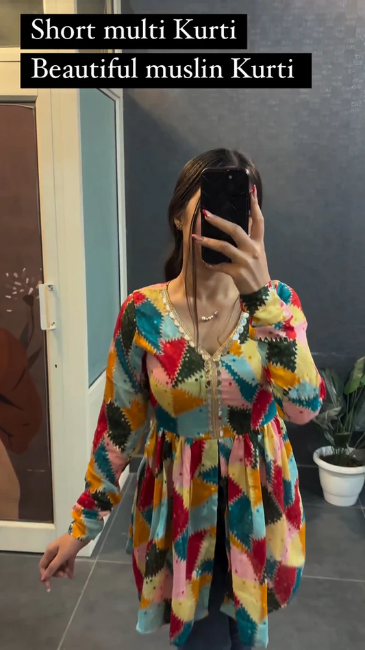 Multi Color Short Cotton less Top
