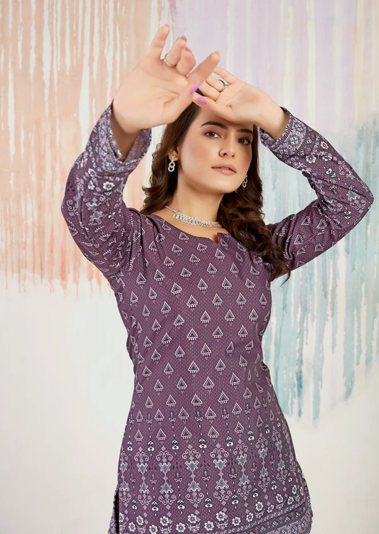 New Long Slevees in Short Printed Cotton Kurtis