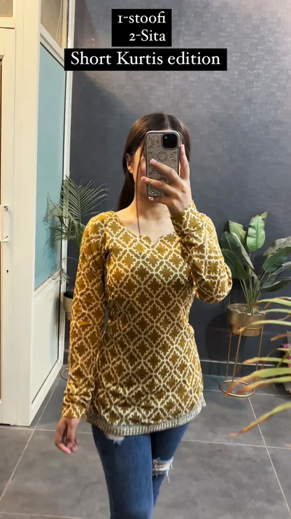 New Edition in Cotton Short Kurtis Full Sleeves