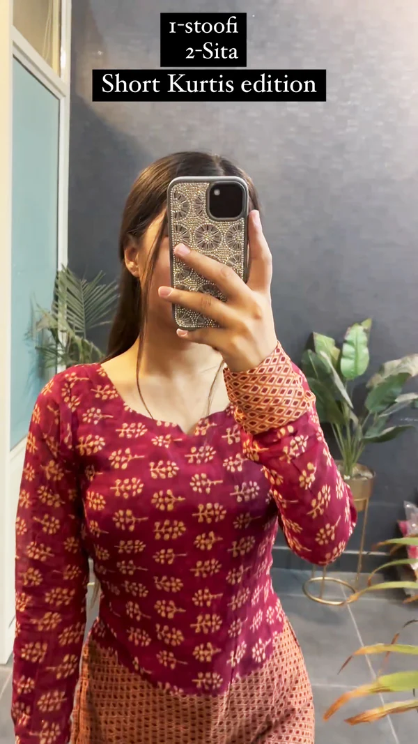 New Edition in Cotton Stoofi Short Kurtis in Full Sleeves