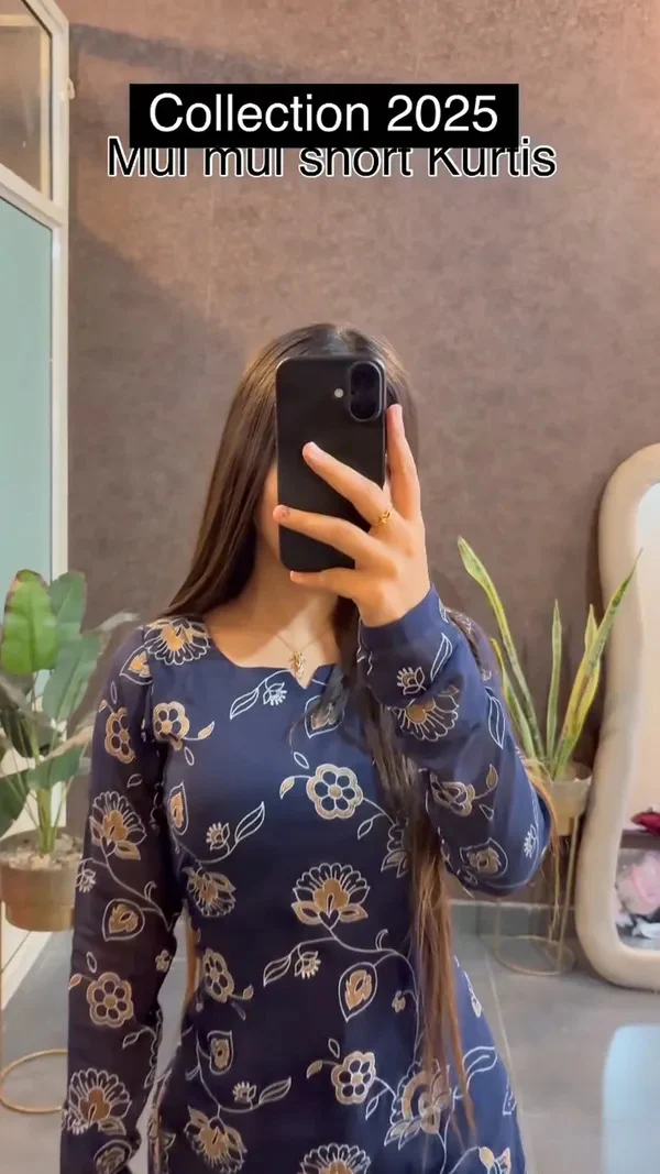 Mul mul short Blue Kurtis summer friendly Kurtis
