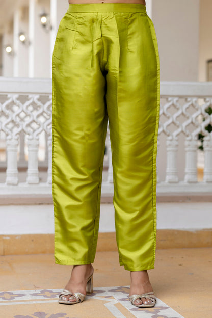 Lime & Pink Tie-Dye Sleeveless Straight Kurta Set with Dupatta for womens