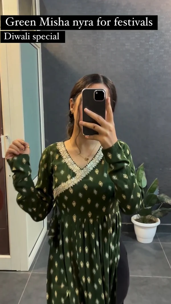 Green Cotton Less Misha Nyra Kurtis
