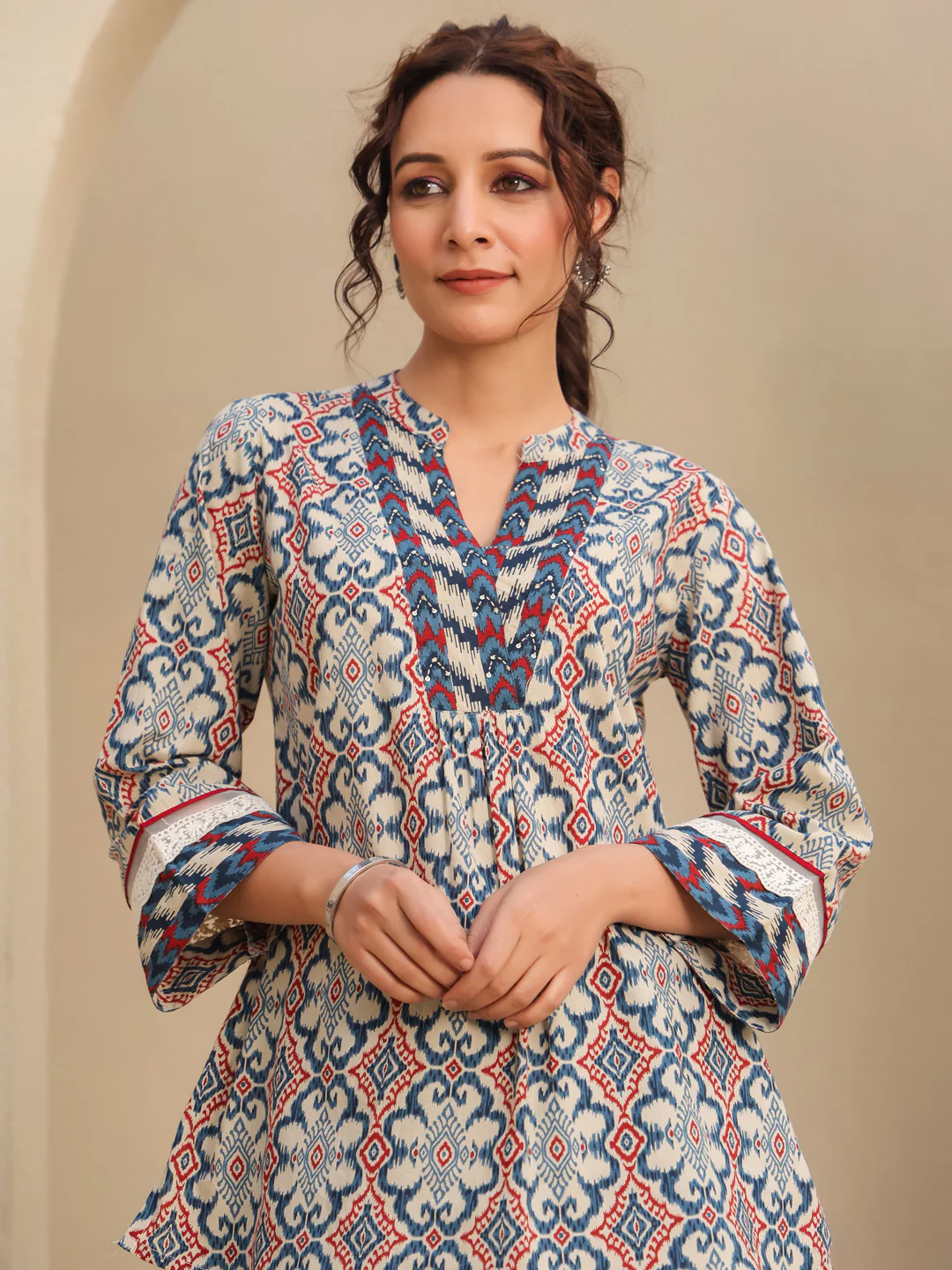 Women Printed Cotton Short Kurti