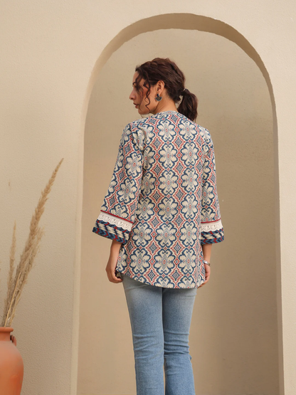 Women Printed Cotton Short Kurti