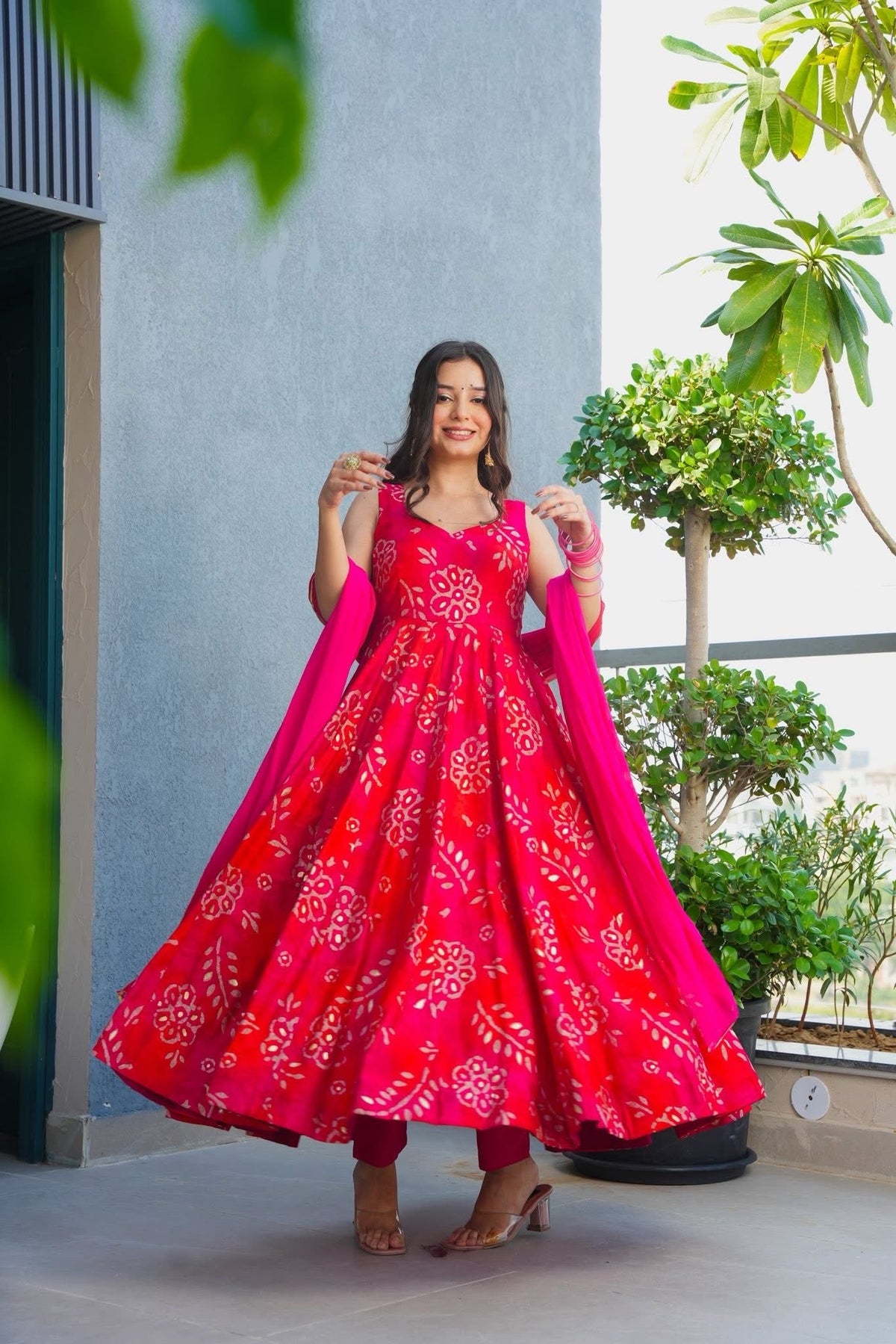 Rani Noor Muslin Anarkali Suit Set